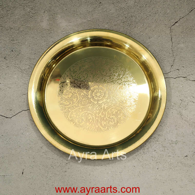 Pure Brass Floral Design Forever Plate