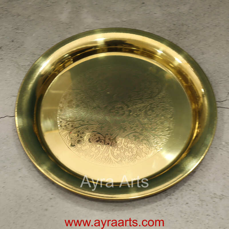 Pure Brass Floral Design Forever Plate