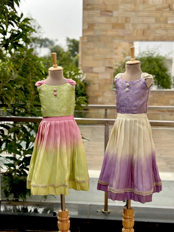 Violet Grace Brocade-ombré Silk Set