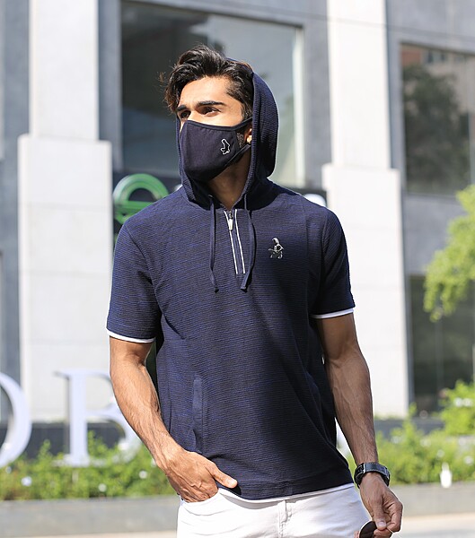 Being Winged - Hooded Zipper Top (Navy)