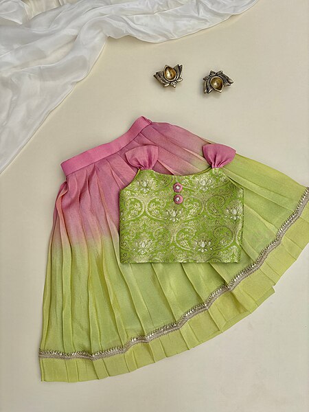 Spring Parrot Brocade-ombré Silk Set