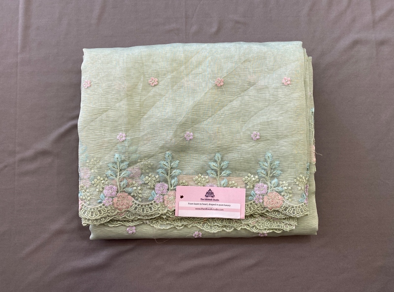 Rachel - The Crush Organza in Floral Thread Embroidery SWS189