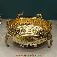 Brass Elephant Urli Bowl for Home Decoration