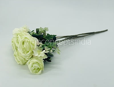 Rose & Hydrangea Bunch Tall - Ivory