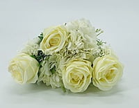 Rose & Hydrangea Bunch Tall - Ivory