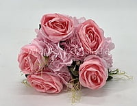 Rose & Hydrangea Bunch Tall - Ivory