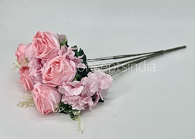 Rose & Hydrangea Bunch Tall - Ivory