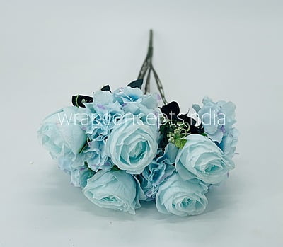 Rose & Hydrangea Bunch Tall - Ivory