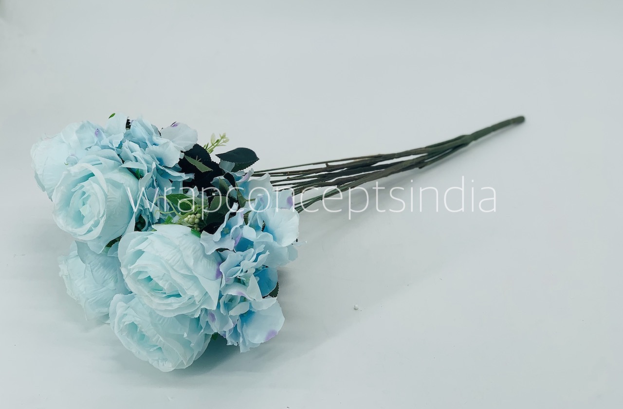 Rose & Hydrangea Bunch Tall - Ivory
