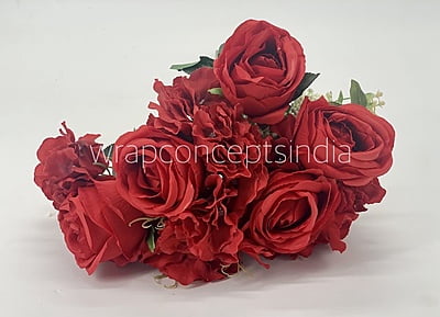 Rose & Hydrangea Bunch Tall - Ivory