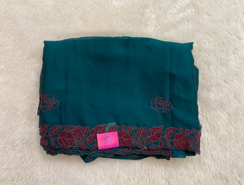 Rachel - The Georgette Silk Saree in Applique Work