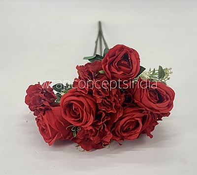 Rose & Hydrangea Bunch Tall - Ivory