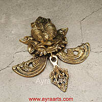 Brass Yali Wall Hanging - 8 inch Height | Intricate Brass Artwork for Wall Decor
