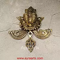 Brass Yali Wall Hanging - 8 inch Height | Intricate Brass Artwork for Wall Decor