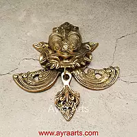 Brass Yali Wall Hanging - 8 inch Height | Intricate Brass Artwork for Wall Decor