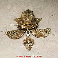 Brass Yali Wall Hanging - 8 inch Height | Intricate Brass Artwork for Wall Decor