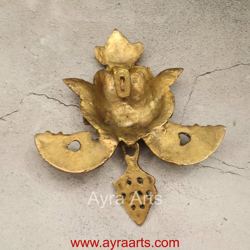 Brass Yali Wall Hanging - 8 inch Height | Intricate Brass Artwork for Wall Decor