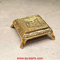 Brass Swasthik Chowki - 4.5 Inch Height