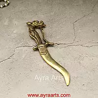 Pure Brass Sword Talwar Showpiece - 9 Inch Length