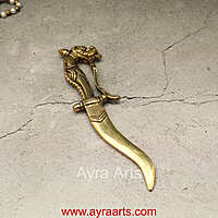 Pure Brass Sword Talwar Showpiece - 9 Inch Length