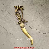 Pure Brass Sword Talwar Showpiece - 9 Inch Length