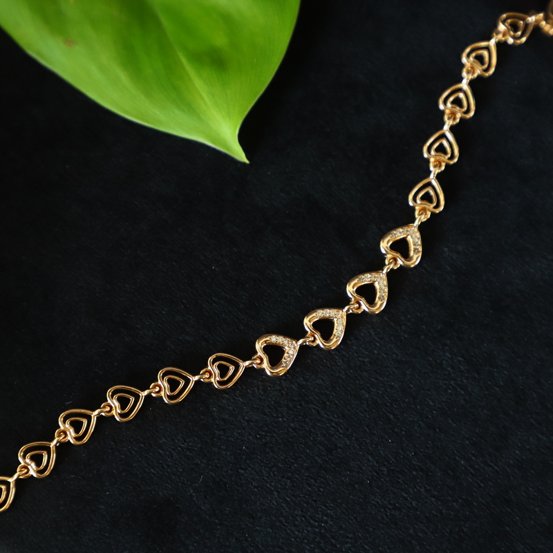 simple heart rose gold bracelet