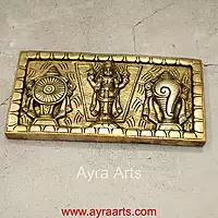 Brass Tirupati Balaji Shankh Chakra Namah Wall Hanging - 5 Inch Height