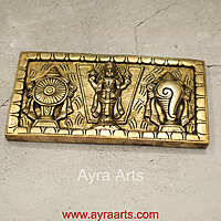 Brass Tirupati Balaji Shankh Chakra Namah Wall Hanging - 5 Inch Height