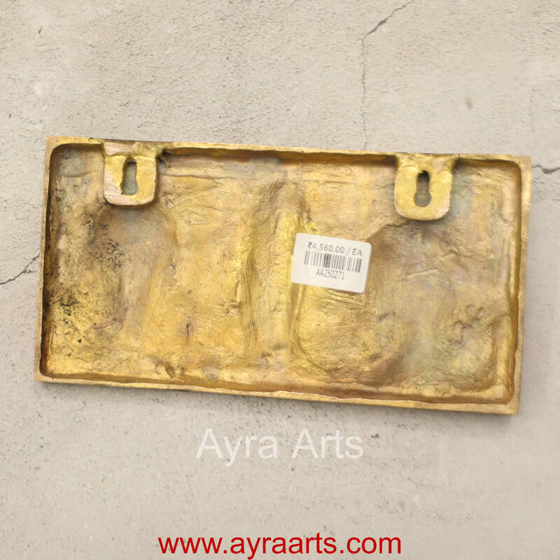 Brass Tirupati Balaji Shankh Chakra Namah Wall Hanging - 5 Inch Height