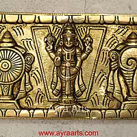 Brass Tirupati Balaji Shankh Chakra Namah Wall Hanging - 5 Inch Height