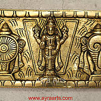 Brass Tirupati Balaji Shankh Chakra Namah Wall Hanging - 5 Inch Height