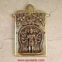 Brass Shri Panchmukhi Hanuman Ji Wall Hanging Frame - 9 Inch Height