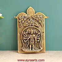 Brass Shri Panchmukhi Hanuman Ji Wall Hanging Frame - 9 Inch Height