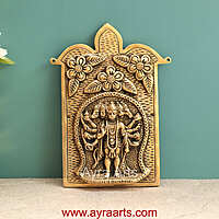 Brass Shri Panchmukhi Hanuman Ji Wall Hanging Frame - 9 Inch Height