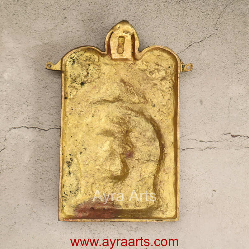 Brass Shri Panchmukhi Hanuman Ji Wall Hanging Frame - 9 Inch Height