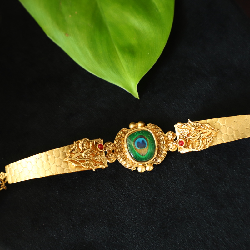 Parrot feather design kada bracelet