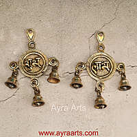 Brass Shubh Labh For Door Entrance Hanging Decor - 7 Inch Height
