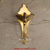 Traditional Handcrafted Bird design Brass Wall Hanger Bracket for Diya’s and Lantern - 8 Inch Height
