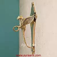 Traditional Handcrafted Bird design Brass Wall Hanger Bracket for Diya’s and Lantern - 8 Inch Height