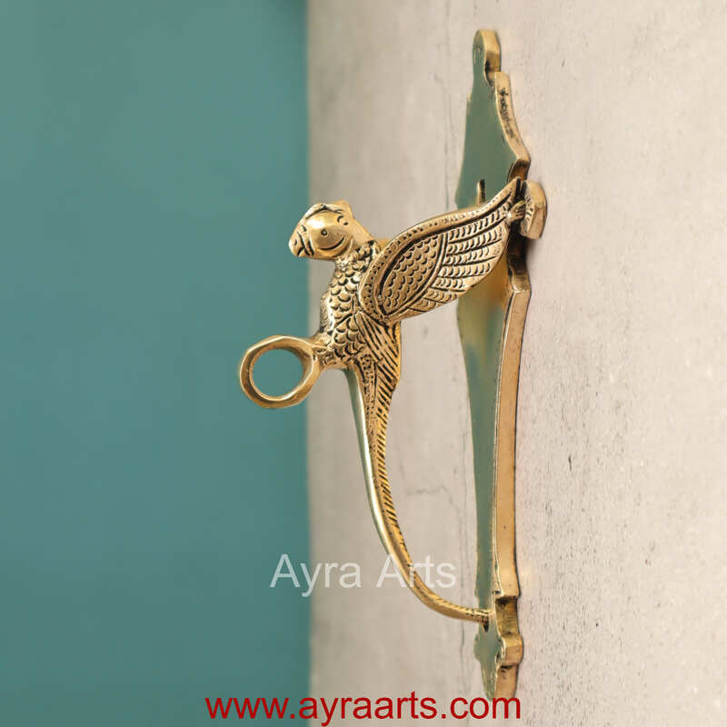 Traditional Handcrafted Bird design Brass Wall Hanger Bracket for Diya’s and Lantern - 8 Inch Height