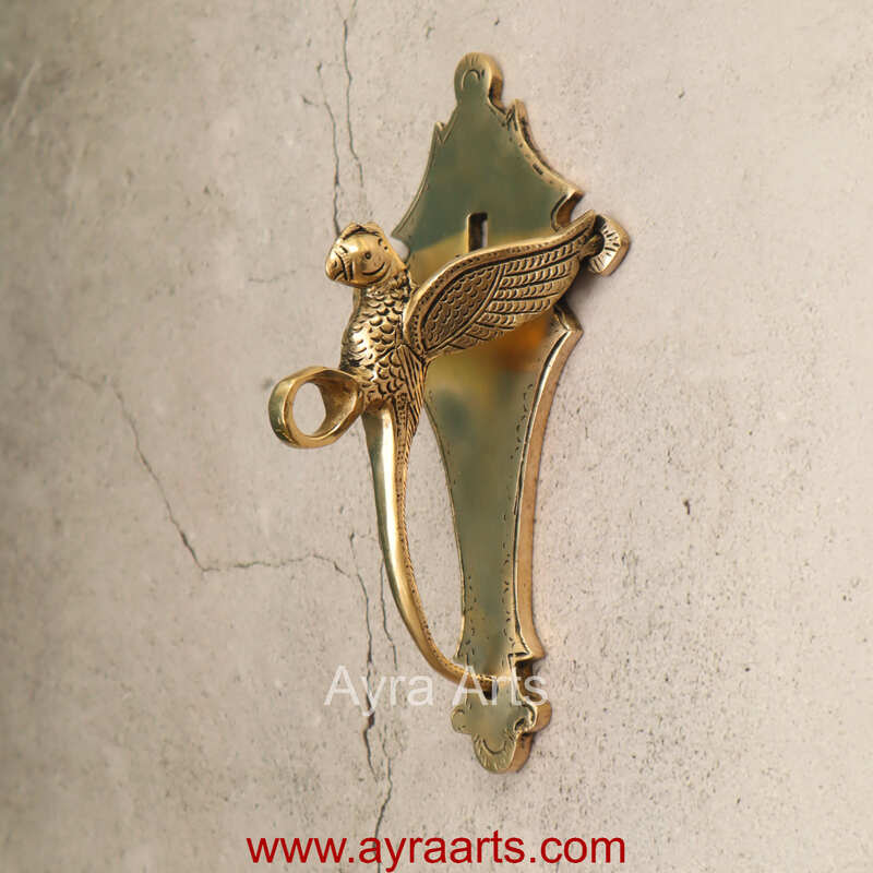 Traditional Handcrafted Bird design Brass Wall Hanger Bracket for Diya’s and Lantern - 8 Inch Height