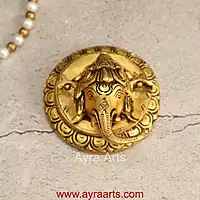 Unique Design Brass Ganesha Wall Hanging - 4 inch Height