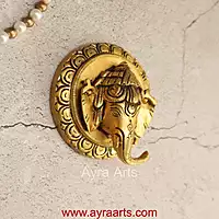 Unique Design Brass Ganesha Wall Hanging - 4 inch Height