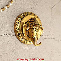 Unique Design Brass Ganesha Wall Hanging - 4 inch Height
