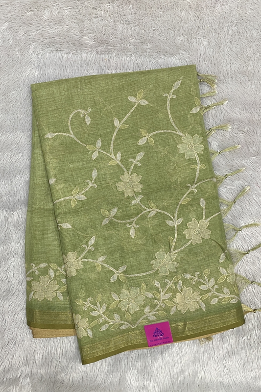 MADAVI LINEN TISSUE SAREE SWS325