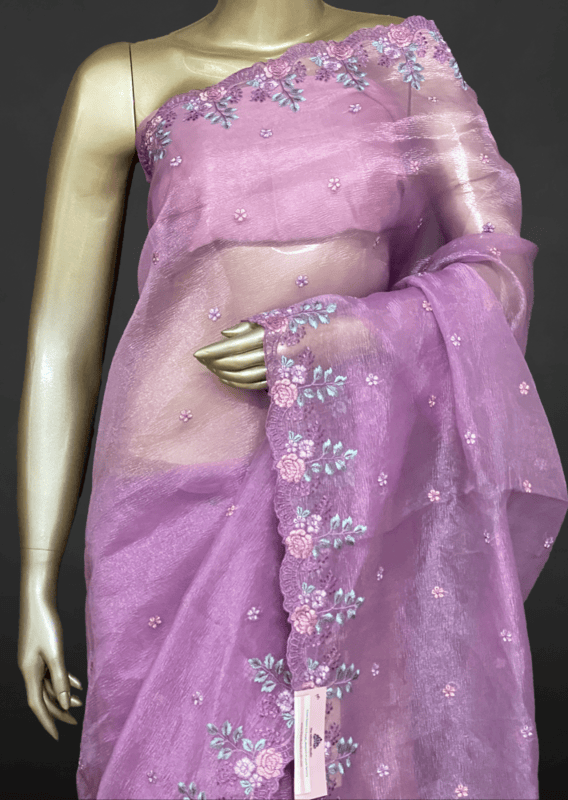 Rachel - The Crush Organza in Floral Thread Embroidery SWS189