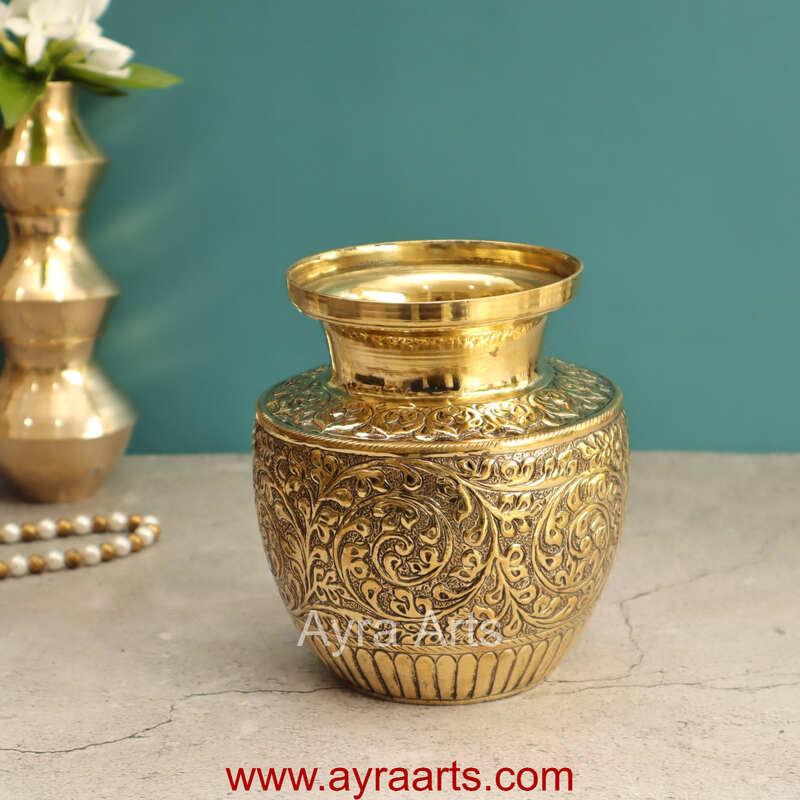 Premium Handmade Brass Kalash Karwachauth Pooja Lota
