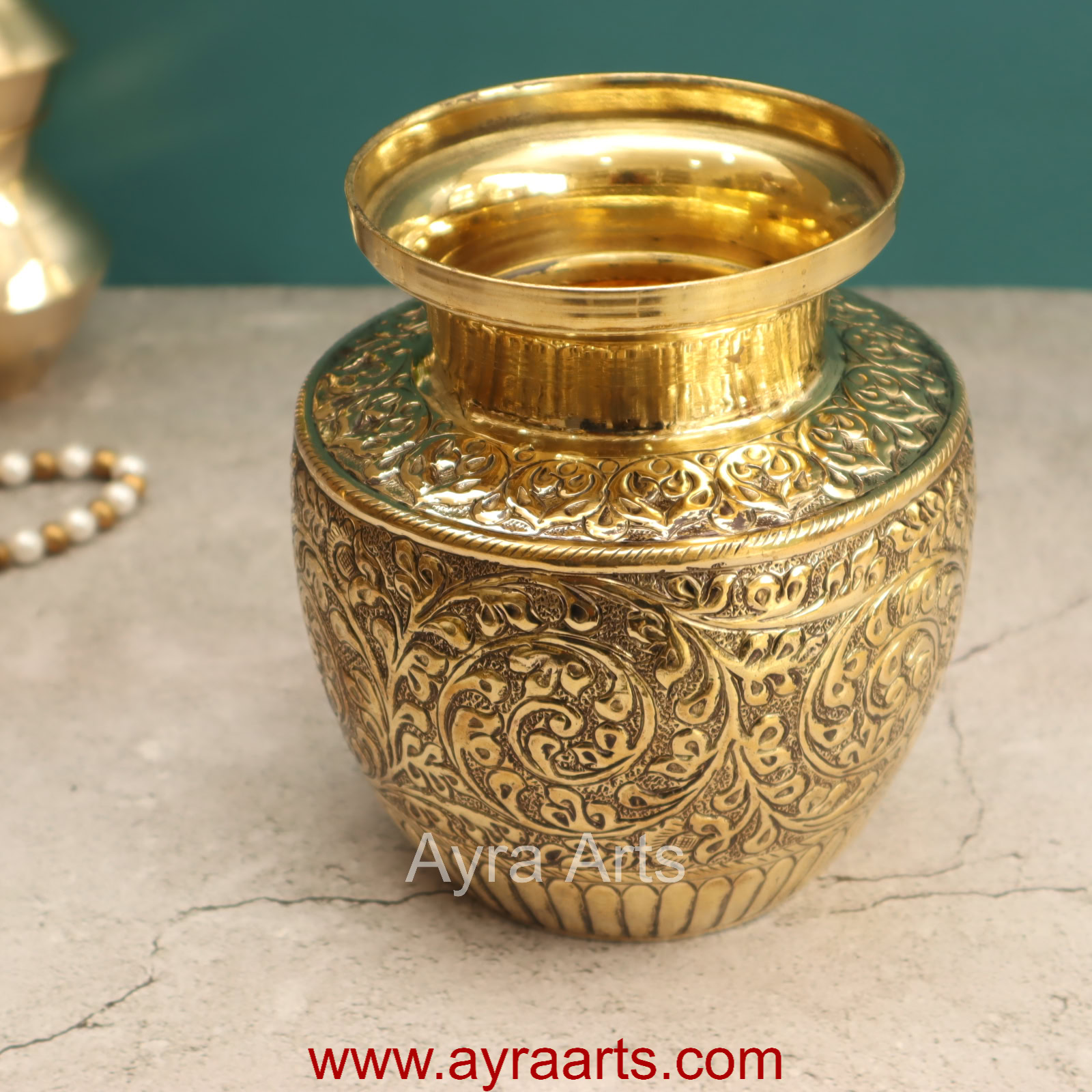 Premium Handmade Brass Kalash Karwachauth Pooja Lota
