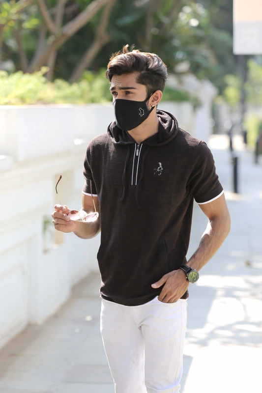 Being Winged - Hooded Zipper Top (Brown)