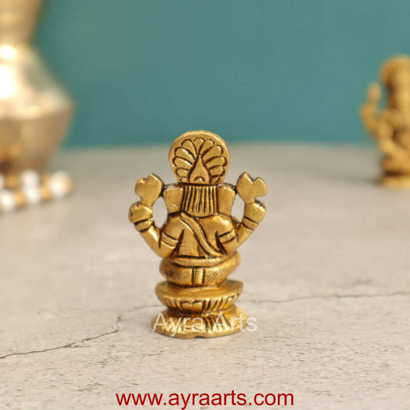 Elegant Brass Ganesha Idol - 2 Inch Height